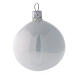 Bola vidrio soplado árbol Navidad blanco perla lúcido 60 mm 6 piezas s2