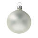 Christmas tree ornaments 60 mm matte grey pearl 6pcs blown glass s2