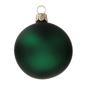 Bolas árvore de Natal vidro soprado verde opaco 60 mm 6 unidades