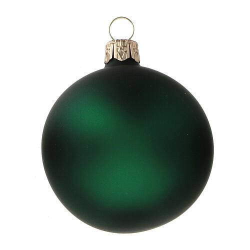 Bolas árvore de Natal vidro soprado verde opaco 60 mm 6 unidades 2