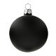 Palla albero Natale nero opaco vetro soffiato 60 mm 6 pz s2