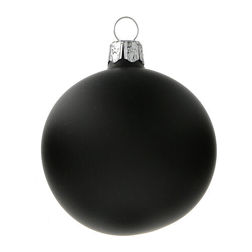 Bolas árvore de Natal vidro soprado preto opaco 60 mm 6 unidades 2