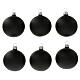 Christmas tree ornaments matte black 60 mm blown glass 6 pcs s1