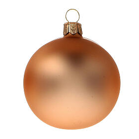 Set 6 palline albero Natale rame vetro soffiato 60 mm
