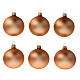 Glass Christmas balls copper 60 mm 6 pcs s1