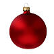 Palla albero Natale vetro soffiato rosso opaco glitter oro 80 mm 6 pz s4