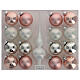 Set punta 16 bolas 50 mm árbol Navidad vidrio soplado blanco rosa plata s4