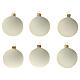 Cream Christmas ball ornament set 6 pcs 80 mm blown glass s1