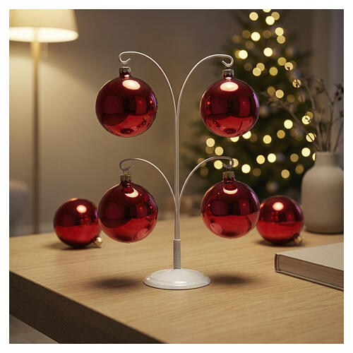 Christbaumkugeln aus Glas in glänzendem rot 6 Stück, 80 mm 2