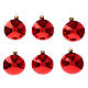 Palline albero Natale rosso lucido vetro soffiato 80 mm 6 pz s1