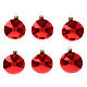 Bolas árvore de Natal vidro soprado vermelho polido 80 mm 6 unidades s1