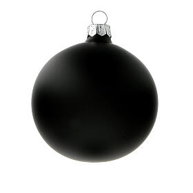 Christmas tree balls matt black blown glass 80 mm 6 pcs