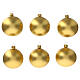 Weihnachtsbaumkugeln, 6-teiliges Set, goldfarben, matt, 80 mm, geblasenes Glas s1
