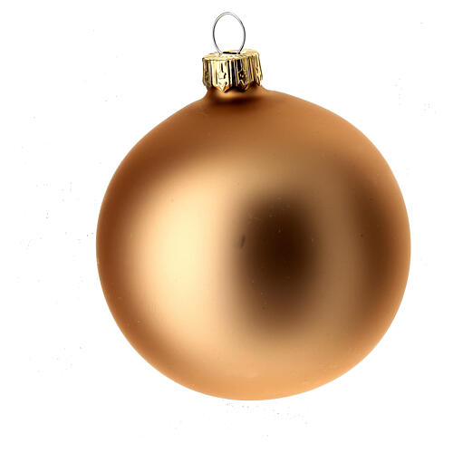 Christmas decoration balls metallic bronze 80 mm blown glass 6 pcs 3