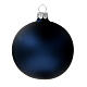 Christmas tree ornaments in matte blue 80 mm blown glass 6 pcs s2