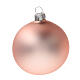 Christmas tree ornaments in pastel pink 80 mm blown glass 6 pcs s2