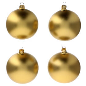 Bolas vidrio soplado árbol navidad oro opaco 100 mm 4 piezas