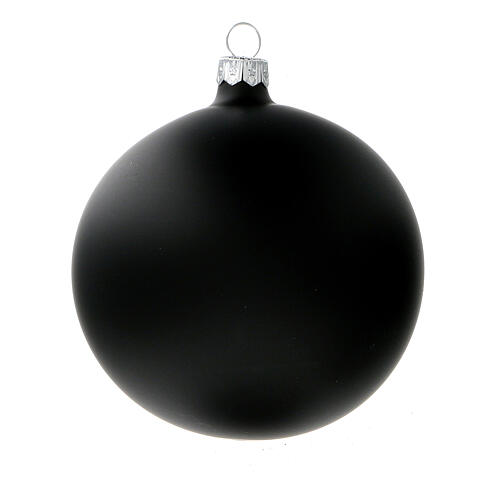 Bolas negro opaco vidrio soplado árbol Navidad 100 mm 4 piezas 2