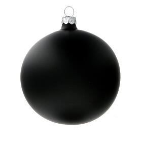 Palline nero opaco vetro soffiato albero Natale 100 mm 4 pz