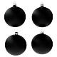 Palline nero opaco vetro soffiato albero Natale 100 mm 4 pz s1