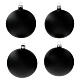 Ball ornaments in matte black 100 mm blown glass 4 pcs s1