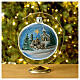 Christmas ball with Nordic Nativity and landscape in blown glass 150 mm s3