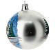 Christmas ball with Nordic Nativity and landscape in blown glass 150 mm s8
