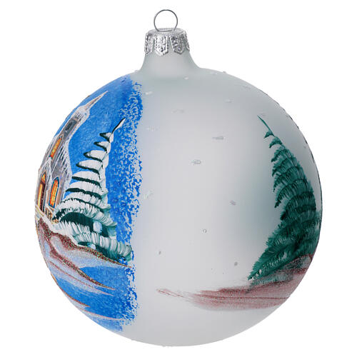 Christmas tree ball in blown glass with Holy Family and comet 120 mm 3