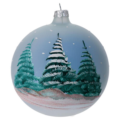 Christmas tree ball in blown glass with Holy Family and comet 120 mm 4