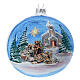 Christmas tree ball in blown glass with Holy Family and comet 120 mm s1