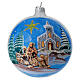 Christmas tree ball in blown glass with Holy Family and comet 120 mm s1