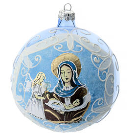 Virgin Mary and Baby Jesus glass ball Christmas ornament 150 mm