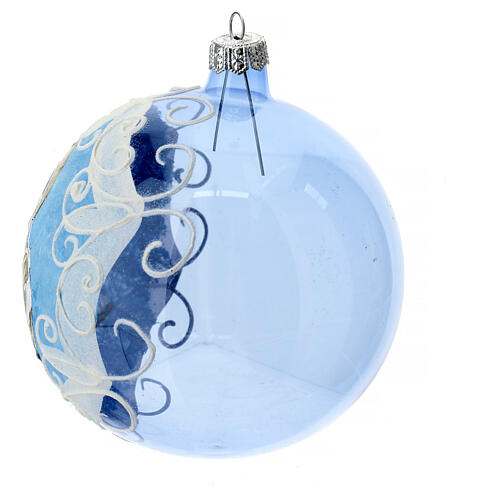 Virgin Mary and Baby Jesus glass ball Christmas ornament 150 mm 6