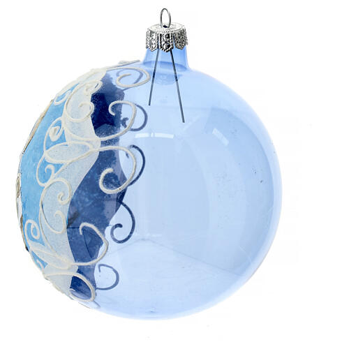 Virgin Mary and Baby Jesus glass ball Christmas ornament 150 mm 3