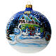 Pallina Natale paesaggio neve luna albero vetro soffiato 120 mm s1