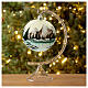 Christmas tree ball 100 mm in white blown glass with snow landscape s3