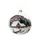Christmas ball winter house painted 15 cm blown glass s1