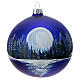 Glass Christmas ball ornament winter night full moon 100 mm s1