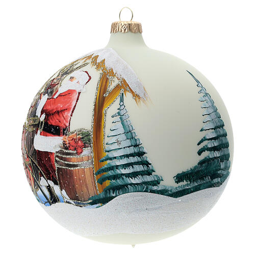 Christbaumkugel aus Glas handbemalt Weihnachtsmann, 150 mm 3