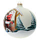 Bola árvore de Natal Pai Natal e renas decoupagem vidro soprado 150 mm s3