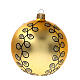 Glass Christmas ball with gold Arabesques black glitter 100 mm 4 pcs s2