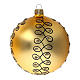 Glass Christmas ball with gold Arabesques black glitter 100 mm 4 pcs s3