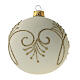 Bolas árvore de Natal vidro soprado branco opaco decorações douradas 80 mm 6 unidades s3
