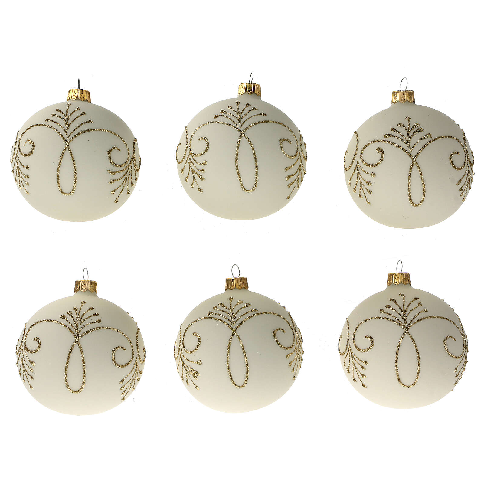 6 Hand Painted Glass Baubles Christmas Tree Decorations 80 mm/8cm,high quality!