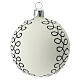 Addobbi albero Natale vetro soffiato bianco nero argento 80 mm 6 pz s3