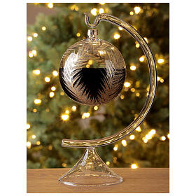 Christmas ball black branches gold blown glass 100 mm