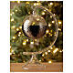 Pallina Natale nero rami oro vetro soffiato 100 mm s2