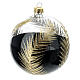 Christmas tree ornament palm fronds black gold blown glass 100 mm s1