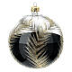 Christmas tree ornament palm fronds black gold blown glass 100 mm s3
