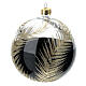 Christmas tree ornament palm fronds black gold blown glass 100 mm s4